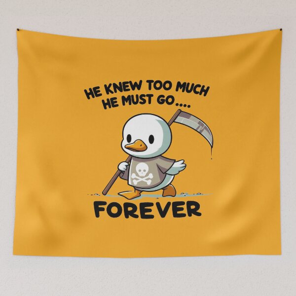 Item preview, Grim Reaper Duck: 'He Knew Too Much, He Must Go... Forever' - Dark and Funny Duck Design designed and sold by Ali Doodles.