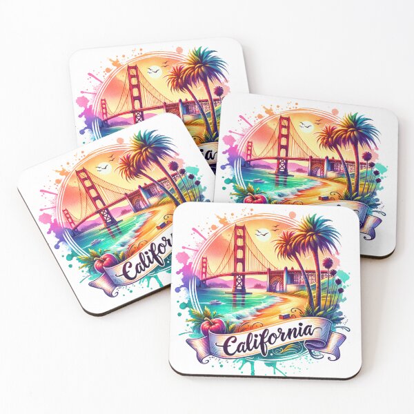 Item preview, Arte vintage en acuarela de los estados de EE. UU. - California: ¡camisetas, tazas, pegatinas y más! designed and sold by artedigital99.