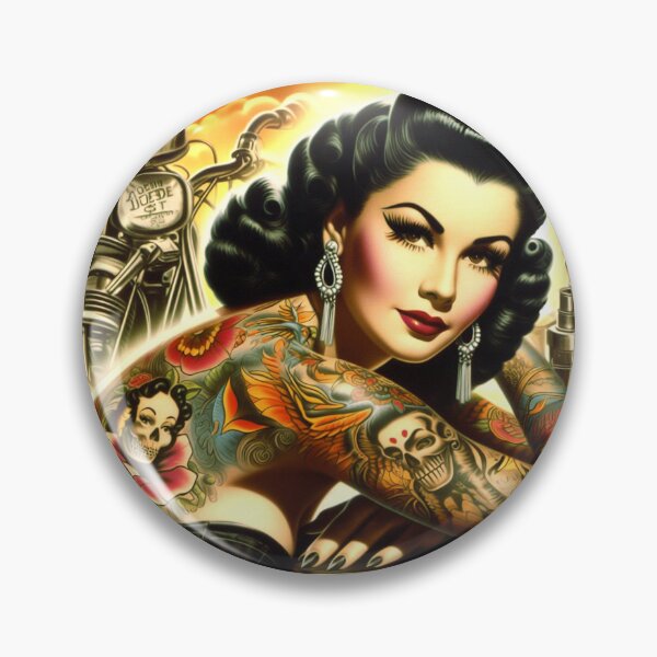 Item preview, Old School Tattooed Pin-up designed and sold by PulpVintage.