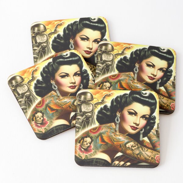 Item preview, Old School Tattooed Pin-up designed and sold by PulpVintage.