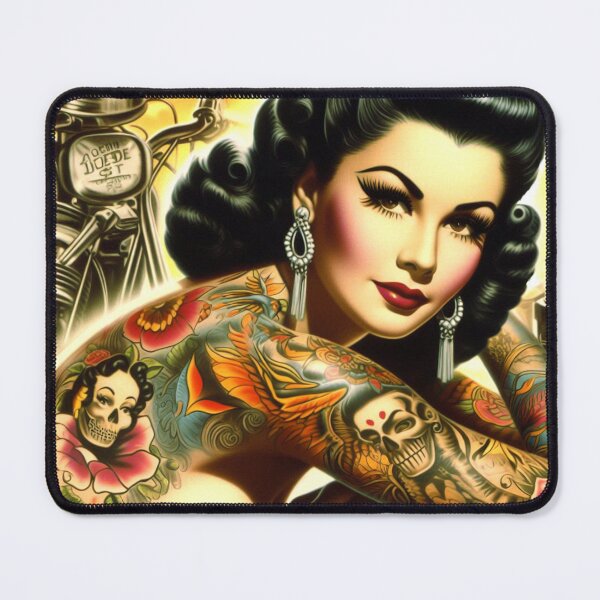 Item preview, Old School Tattooed Pin-up designed and sold by PulpVintage.