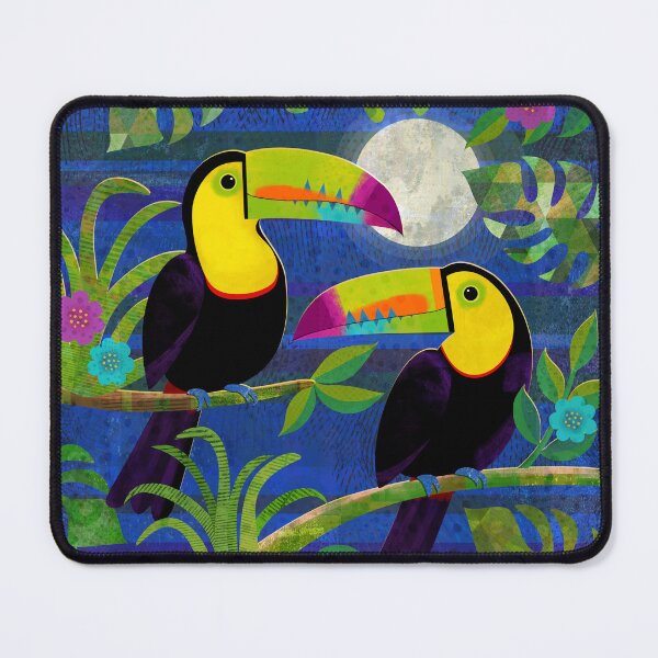 Item preview, Moonlit Toucans - tropical illustration by Cecca Designs designed and sold by Cecca-Designs.