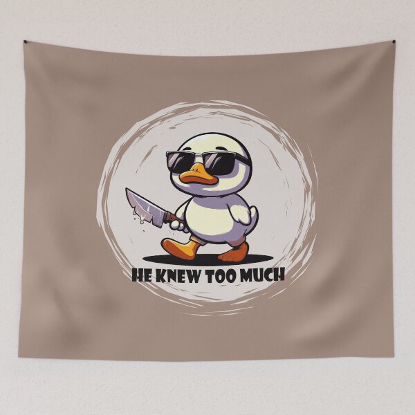 Item preview, Grim Reaper Duck: 'He Knew Too Much' - Dark and Funny Duck Design designed and sold by Ali Doodles.