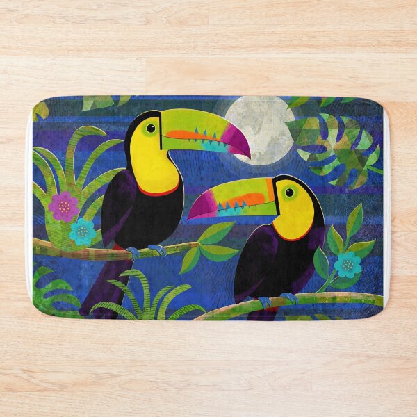 Item preview, Moonlit Toucans - tropical illustration by Cecca Designs designed and sold by Cecca-Designs.