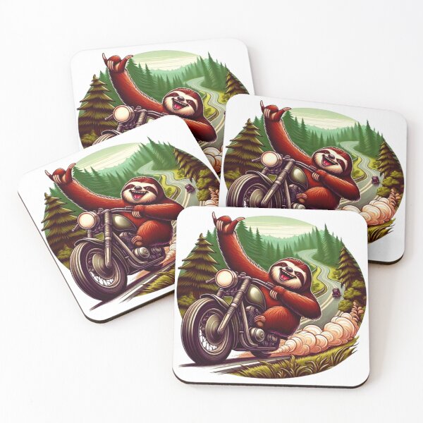 Item preview, Happy Sloth Riding Motorcycle - National Motorcycle Ride Day Sloth Lover designed and sold by TeeFleet Noble.