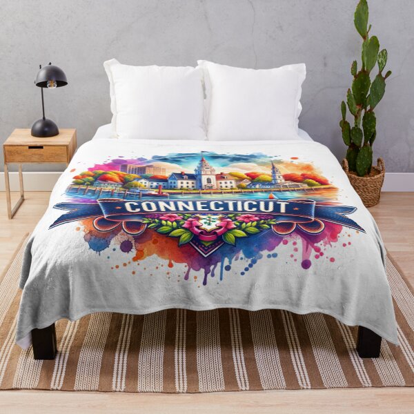 Item preview, Vintage US State Watercolor Art – Connecticut - Retro Travel Map Collection for T-Shirts, Mugs, Stickers & More designed and sold by artedigital99.