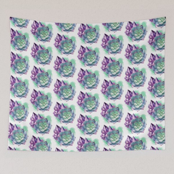 Item preview, Amethyst Crystal and Echeveria Succulent Botanical designed and sold by WildWoodlandWitch.