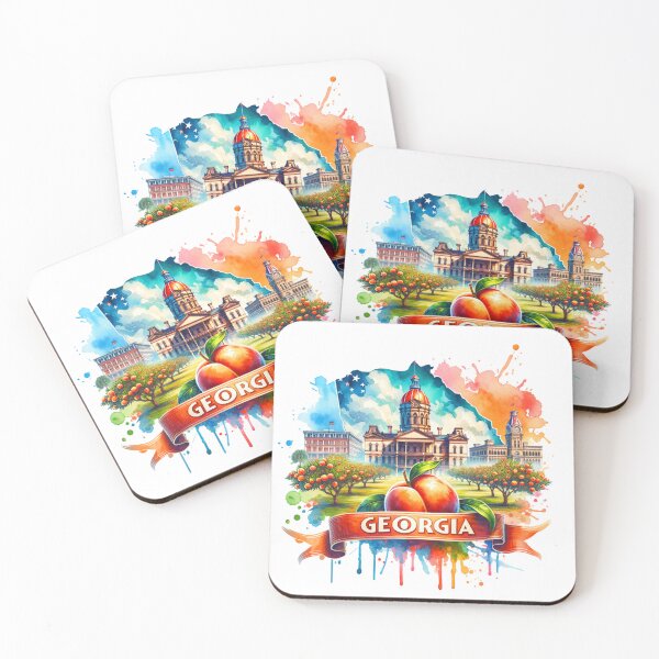 Item preview, Arte vintage en acuarela del estado de EE. UU. – Georgia: colección de mapas de viajes retro para camisetas, tazas, pegatinas y más designed and sold by artedigital99.