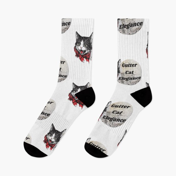 Item preview, Gutter Cat Elegance - Punk Rock Feline Attitude designed and sold by zwrohn.