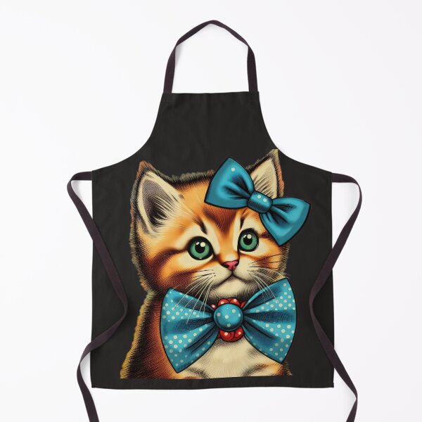 Item preview,  vintage cute kitten with blue ribbon designed and sold by Expressions-Sel.