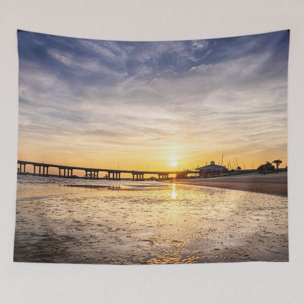 Item preview, Low Tide Sunset Ocean Springs Front Beach designed and sold by Jonicool.