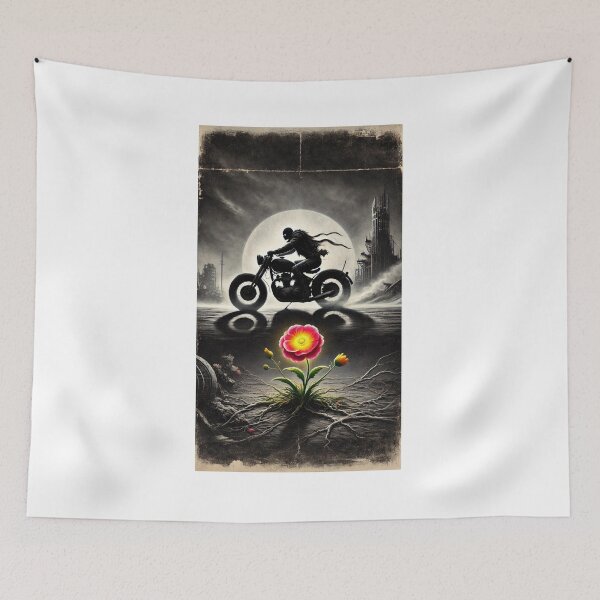 Item preview, Dystopian Biker and Colorful Flower designed and sold by Blink Art Studio.