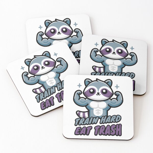 Item preview, Train Hard Eat Trash! Cute Raccoon Gym Pun designed and sold by PMCreative.