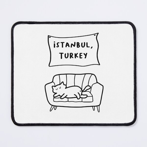 Item preview, Istanbul, Turkey | A Cute Cat Sleeping Peacefully on a Cozy Couch Illustration designed and sold by RM-Journey.