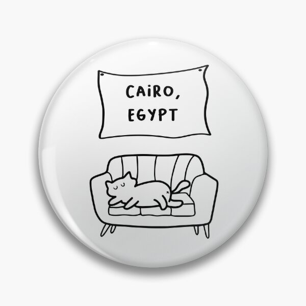 Item preview, Cairo, Egypt | A Cute Cat Sleeping Peacefully on a Cozy Couch Illustration designed and sold by RM-Journey.