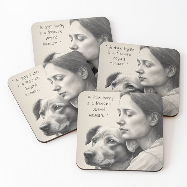 Item preview, Heartwarming Portrait Sketch of Young Lady with Dog designed and sold by DesignsCreative.