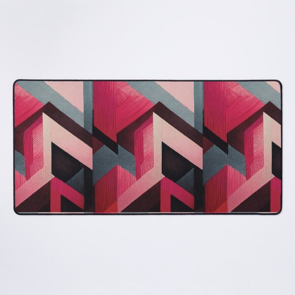 Item preview, Modern ABSTRACT linework, line art, black, grey and red, intersecting shapes and lines, classy, luxurious, triangle designed and sold by navitalidesign.