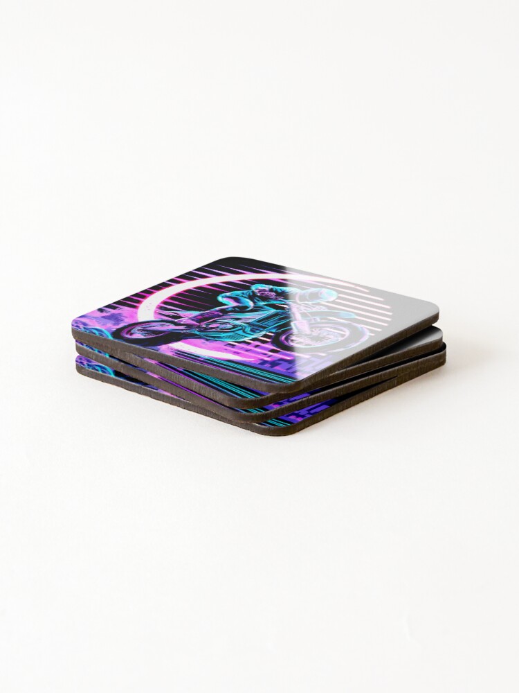 Thumbnail 4 of 5, Coasters (Set of 4), Neon Rider designed and sold by Exodoi.