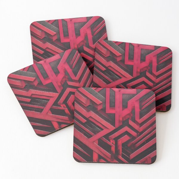 Item preview, Modern ABSTRACT linework, line art, black,and red, intersecting shapes and lines, classy, luxurious, triangle designed and sold by navitalidesign.