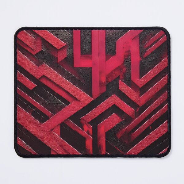 Item preview, Modern ABSTRACT linework, line art, black,and red, intersecting shapes and lines, classy, luxurious, triangle designed and sold by navitalidesign.