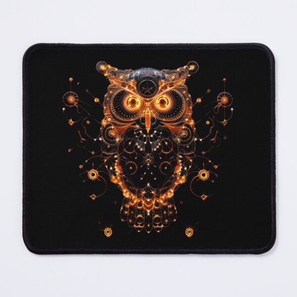 Item preview, Neon Spirograph Steampunk Owl designed and sold by AI-Only Creations.