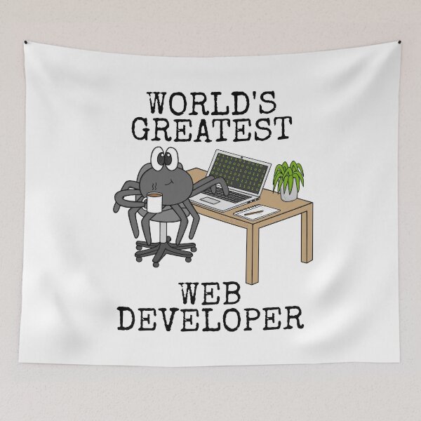 Item preview, World's Greatest Web Developer, Spider Funny designed and sold by doodlerob.