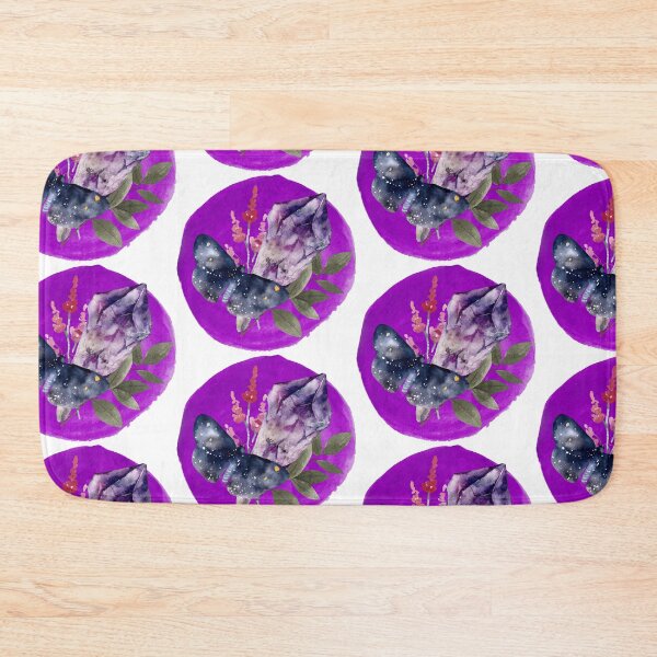 Item preview, Amethyst Crystal Butterfly Night Moth Botanical designed and sold by WildWoodlandWitch.