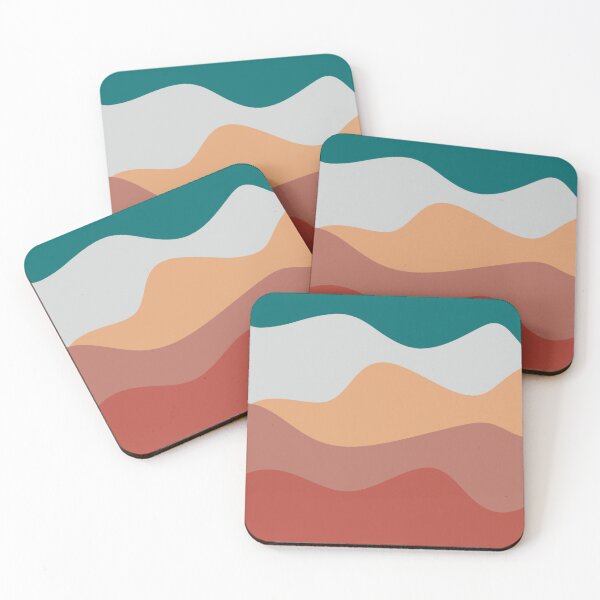 Item preview, Coral coloured wave pattern designed and sold by AmyJStickers.