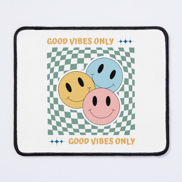 Item preview, Good Vibes Only: Retro Quote with Smiling Faces designed and sold by Radgraphic.