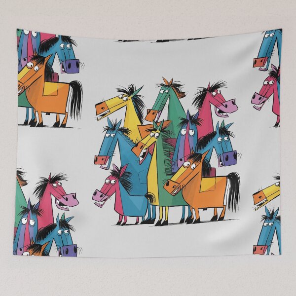 Item preview, Funny Cool Artsy Horse Print Abstract Art designed and sold by Nature's Fancy.