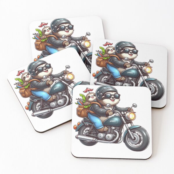 Item preview, Happy Sloth Riding Motorcycle - National Motorcycle Ride Day Sloth Lover designed and sold by TeeFleet Noble.