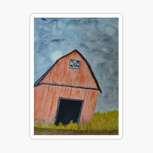 Abandoned Barn and Stormy Sky Sticker