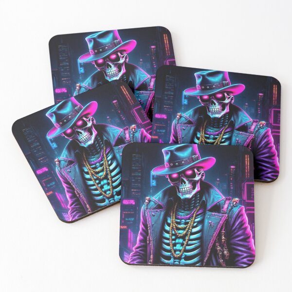 Item preview, Neon Cyberpunk Cowboy Skeleton designed and sold by Mehgan-Ashcroft.