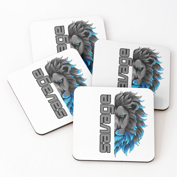 Item preview, Savage: Fierce Lion Graphic with Blue and Black Design designed and sold by Radgraphic.