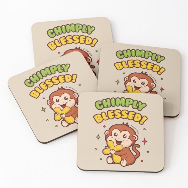 Item preview, CHIMPLY BLESSED! - PSALM 34:8 - Christian Gift - Cute Monkey designed and sold by Glory After Tears.