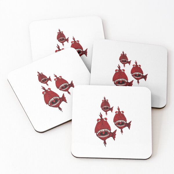 Item preview, Cute Red Killer Piranhas Fishes attack teeth Ocean designed and sold by cabevo.