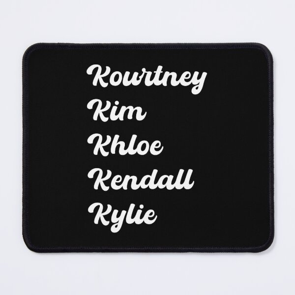 Item preview, Kardashian names: Kourtney Kim Khloe Kendall Kylie - in white designed and sold by EmeraldeaDesign.