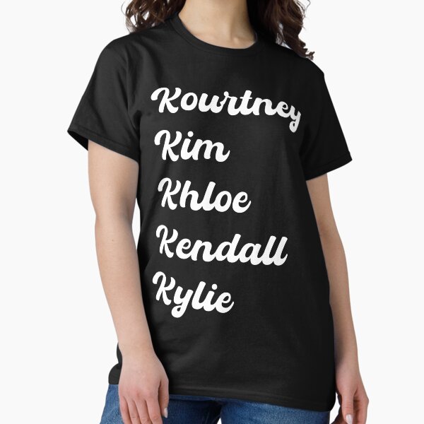 Item preview, Kardashian names: Kourtney Kim Khloe Kendall Kylie - in white designed and sold by EmeraldeaDesign.