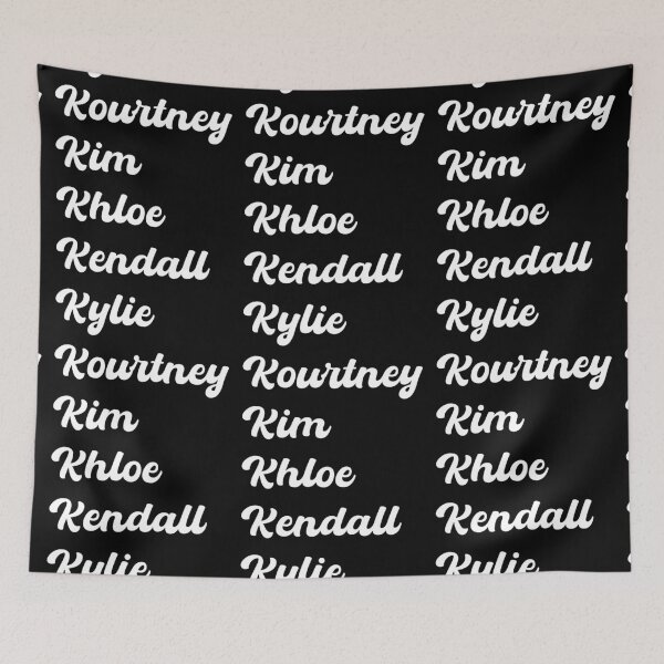 Item preview, Kardashian names: Kourtney Kim Khloe Kendall Kylie - in white designed and sold by EmeraldeaDesign.