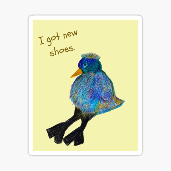 Item preview, Hand Drawn Funny Bird With Big Feet  designed and sold by SueGhoshArt.