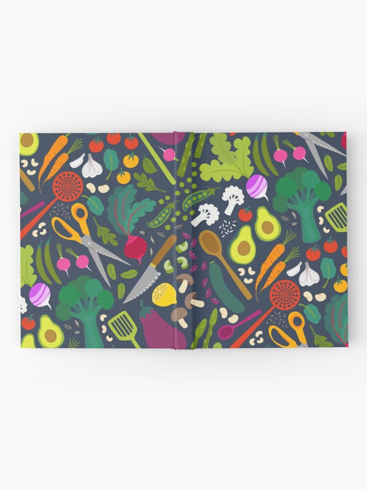 Thumbnail 2 of 3, Journal, Fresh Veggies! - cute vegetable pattern by Cecca Designs designed and sold by Cecca-Designs.