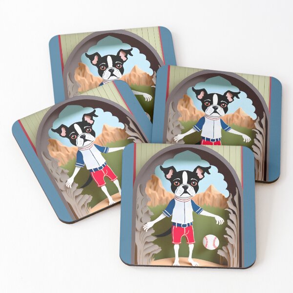 Item preview, Let's Play Ball, Man.... Baseball Boston Terriers designed and sold by Hall-O-Gram.