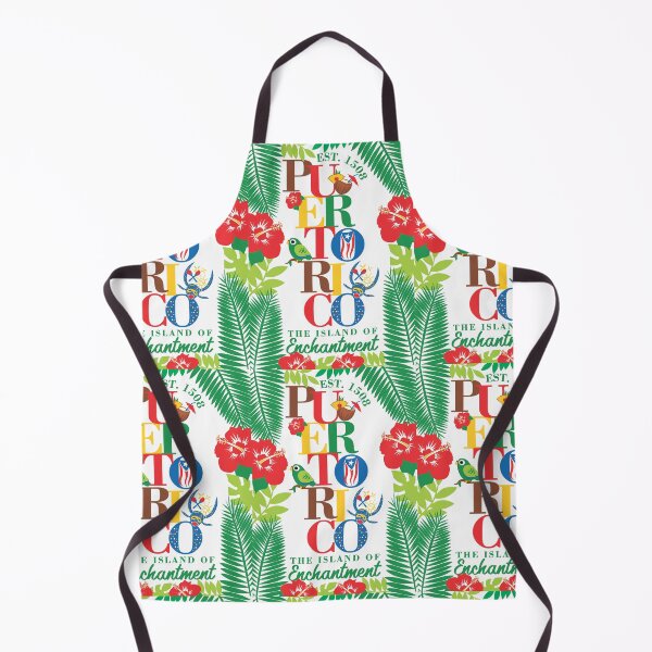 Item preview, Puerto Rico Island of Enchantment Green Flag Parrot Vejigante Hibiscus Pina Colada designed and sold by byDarling.