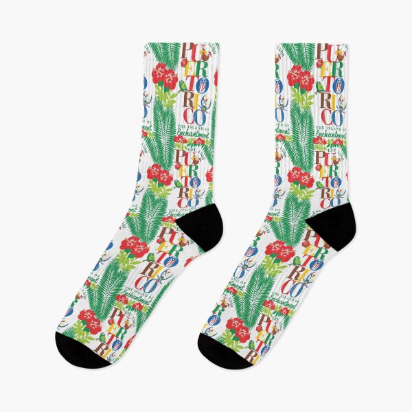 Item preview, Puerto Rico Island of Enchantment Green Flag Parrot Vejigante Hibiscus Pina Colada designed and sold by byDarling.