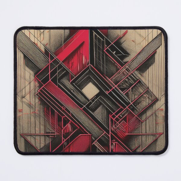 Item preview, Modern ABSTRACT linework, line art, black,and red, intersecting shapes and lines, classy, luxurious, architecture  designed and sold by navitalidesign.