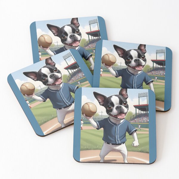 Item preview, Let's Play Ball, Man.... Baseball Boston Terriers designed and sold by Hall-O-Gram.