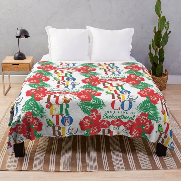 Item preview, Puerto Rico Island of Enchantment Flowers Flag Parrot Vejigante Hibiscus Pina Colada designed and sold by byDarling.