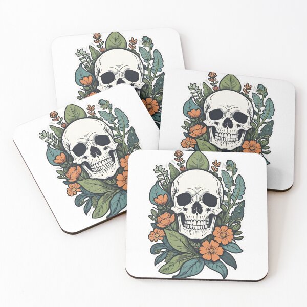 Item preview, Bones and Botany skull designed and sold by Inkwell grove.