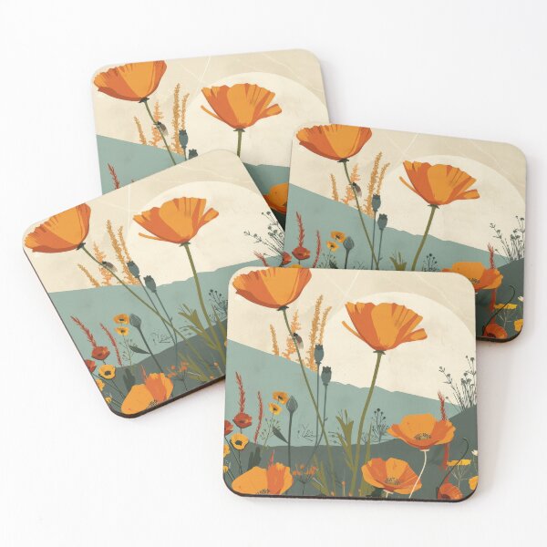 Item preview, California Poppies Original Art Poster designed and sold by CaliforniaVibe.