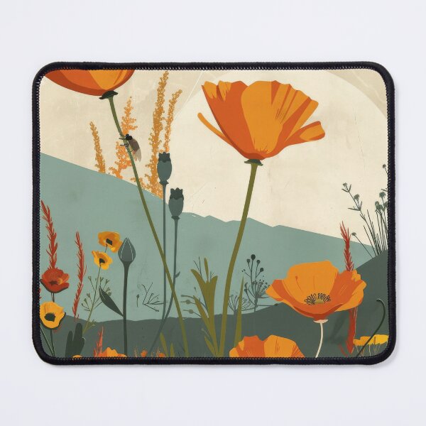 Item preview, California Poppies Original Art Poster designed and sold by CaliforniaVibe.